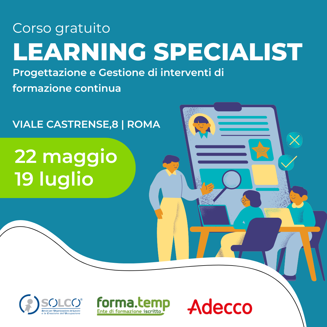 CORSO DI FORMAZIONE PROFESSIONALE GRATUITO LEARNING SPECIALIST