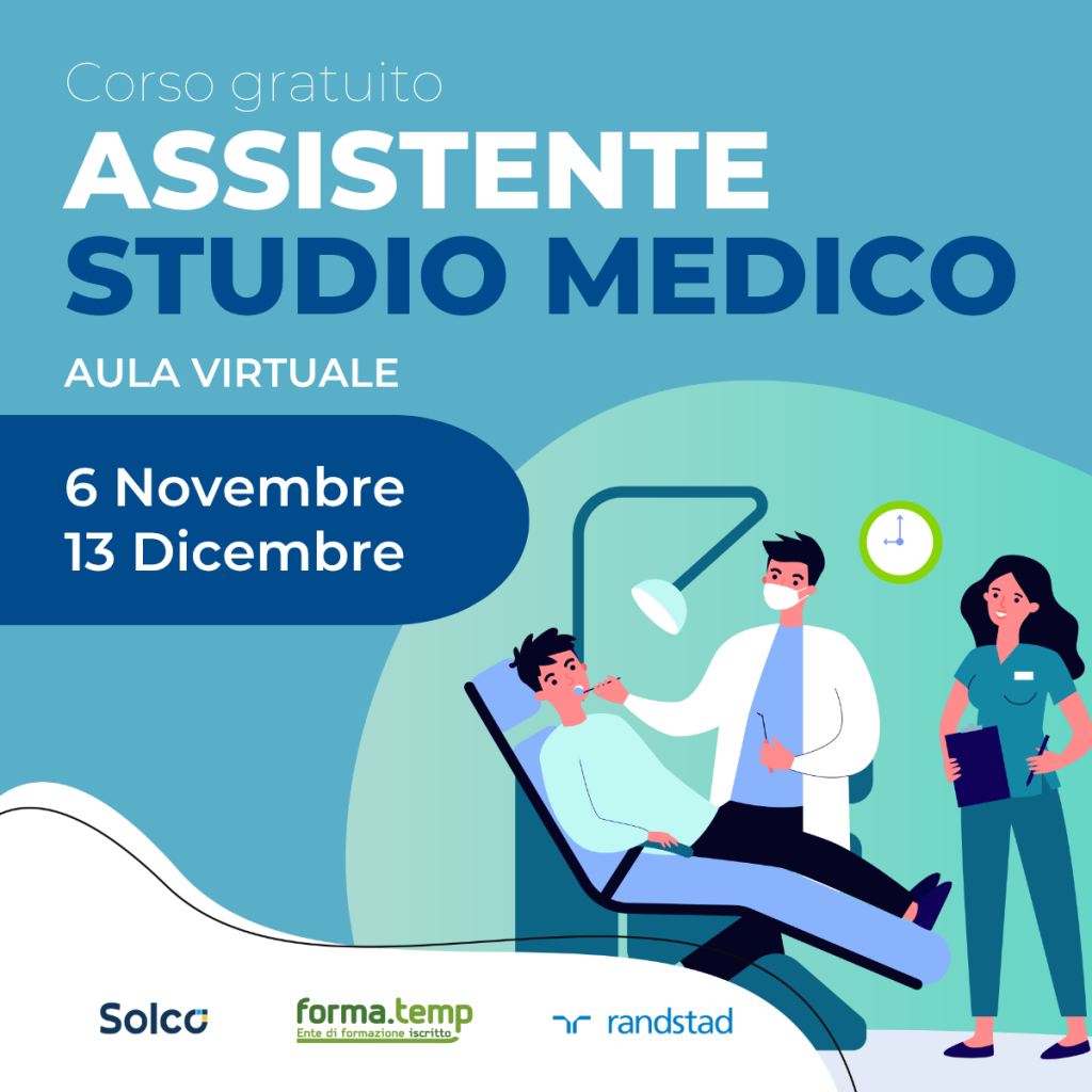 Corso di formazione professionale gratuito assistente studio medico Novembre – Dicembre 2024
