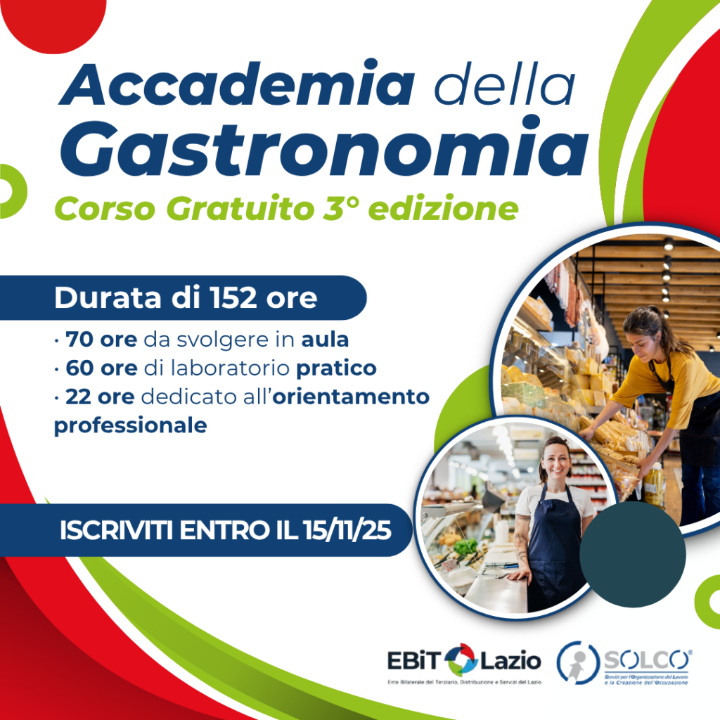 Scopri la tua passione per la Gastronomia con la 3° Edizione del Corso Gratuito “Accademia della Gastronomia”